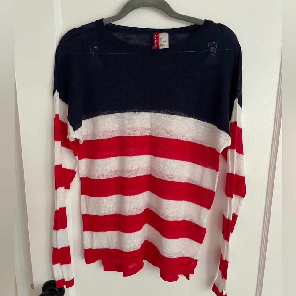 Red, White and Blue Flag Sweater